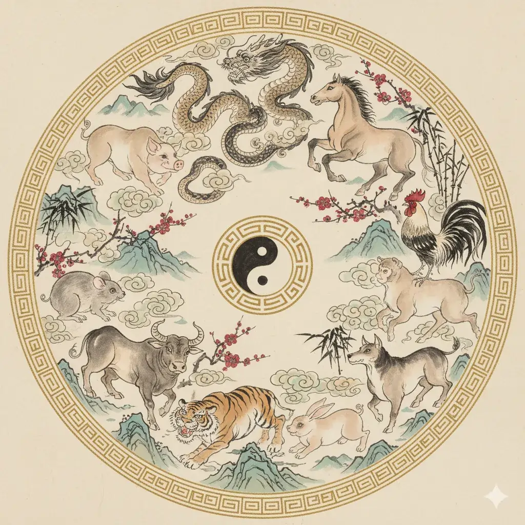 Illustration of Chinese Zodiac animals