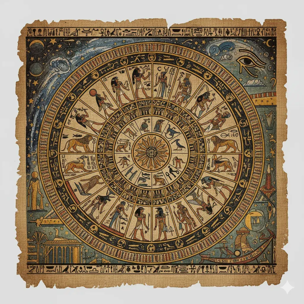 Illustration of Egyptian Astrology symbols