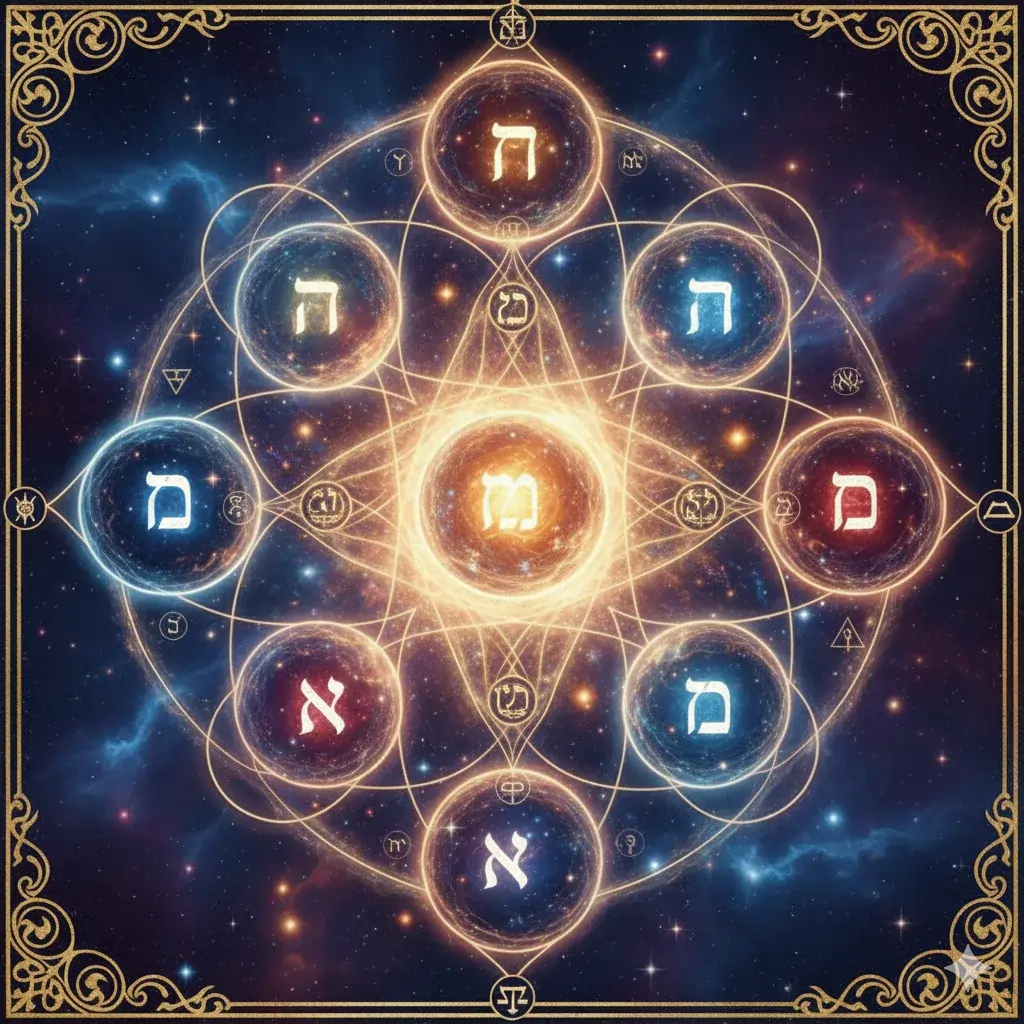 Illustration of Kabbalistic Numerology symbols
