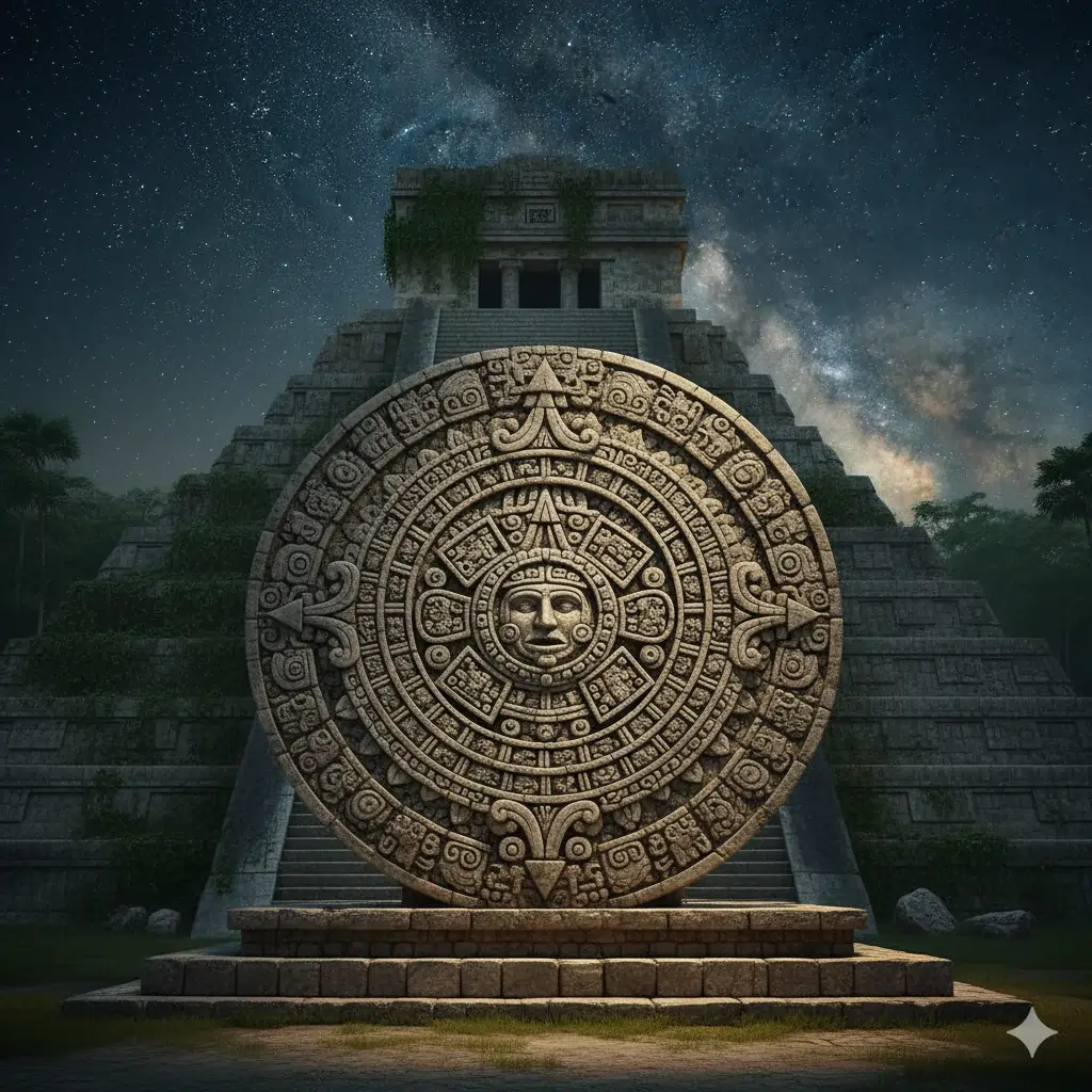 Illustration of Mayan Astrology calendar